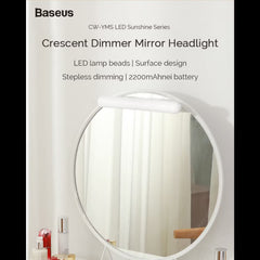 Baseus Stepless Dimming Mirror Front Light–Adjustable LED Brightness, True Daylight Illumination