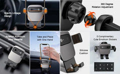 Baseus Cube Gravity Car Mount Phone Holder for Air Vent–360° Adjustable, One-Hand Operation ( Black)