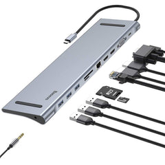 Baseus Enjoyment Series 11-in-1 60W USB-C Multifunction HUB – Dual 4K, VGA, Ethernet