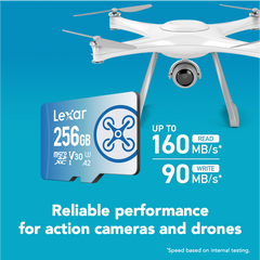 Lexar 64GB/256GB FLY microSDXC UHS-I A2 V30 4K UHD Class 10 High-Speed Memory Card